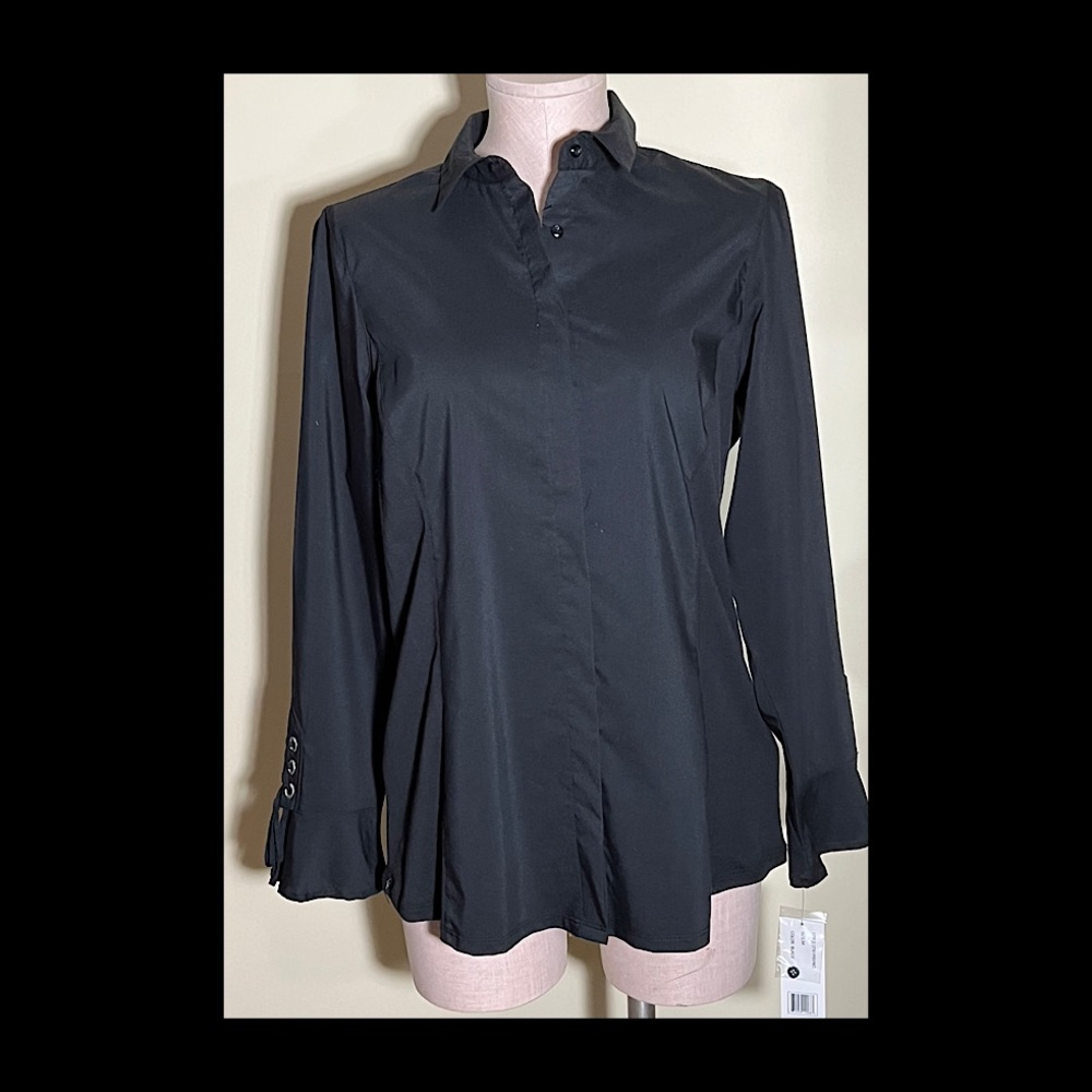 Zac & Rachel Poly Cotton Black Blouse